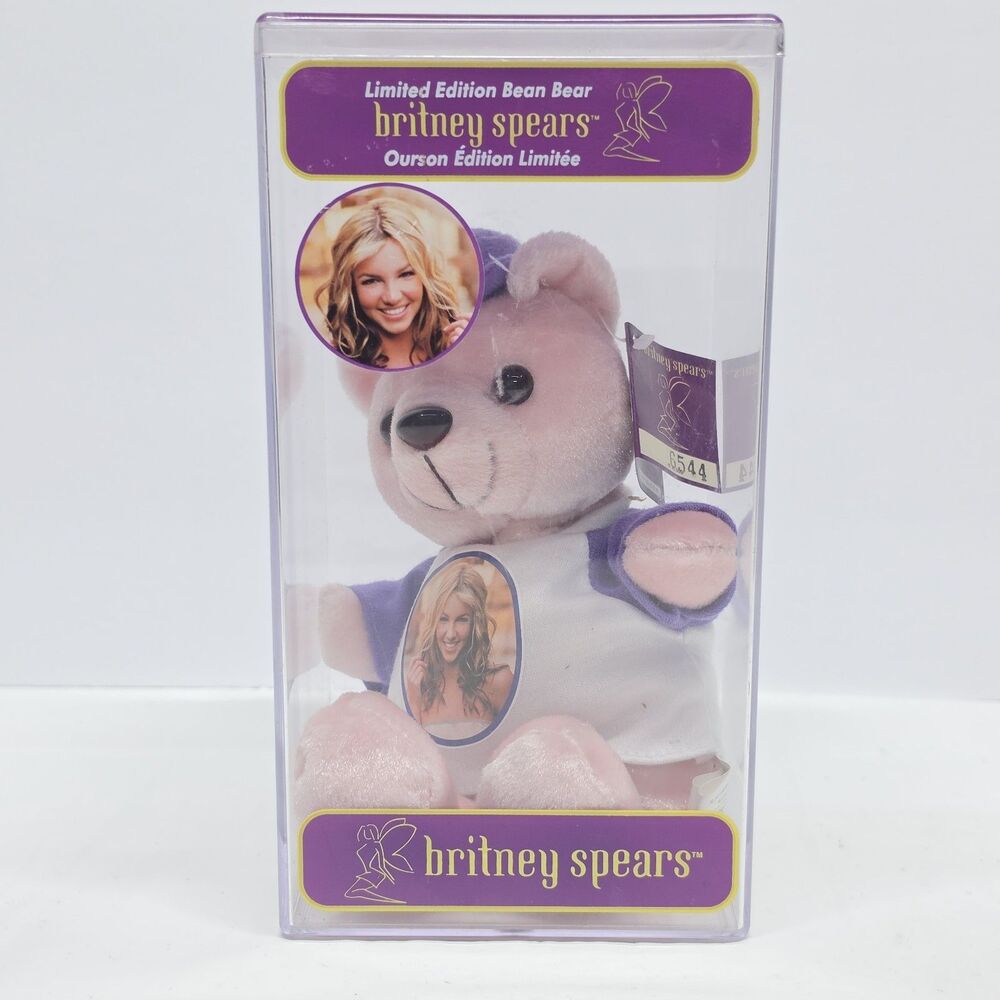 Britney Spears 2000 Y2K Collectible Pink T-Shirt Wearing Collectible Bear Plush
